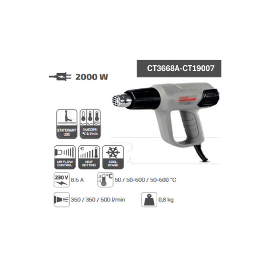 CT3668A-CT19007 كيت مسدس تسخين 2 سرعة 2000واط