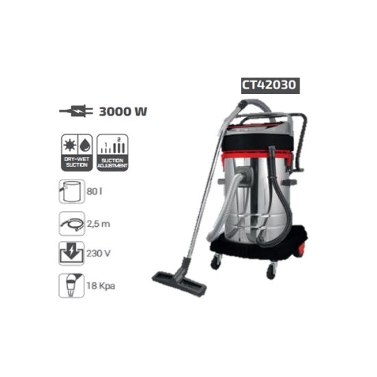 CT42030 مكنسة 80 لتر 3 موتور 3*1000 وات