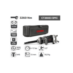 CT38083BMC طقم شنيور فك وربط هواء زور طويل1 3260نيوتن شنطة