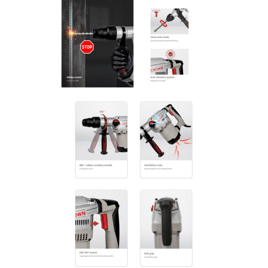 CT18118-B3 كيت شاكوش ماكس 40مم 1250واط 7كج شنطة بلاستيك