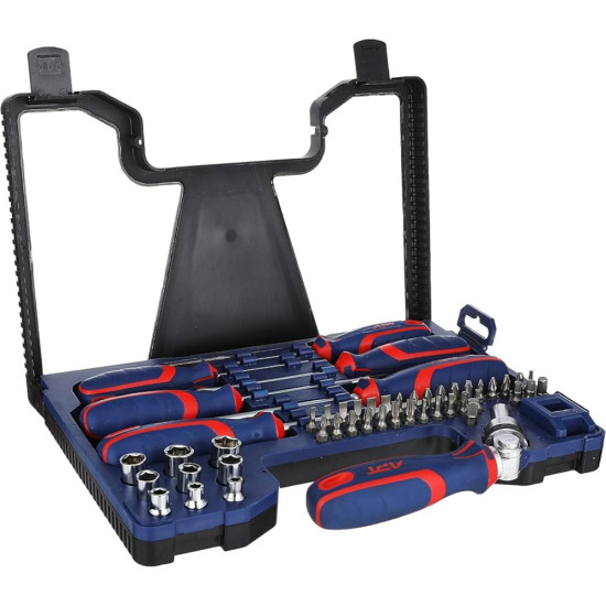 طقم مفكات + مفك راس مفصلية سنون + لقم 51ق صيني