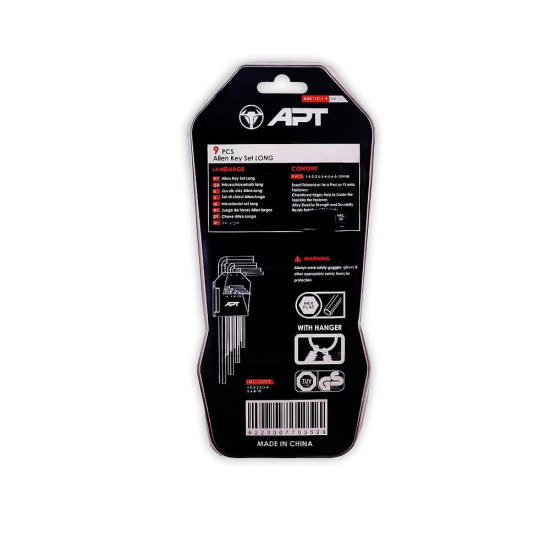 طقم الن مسدس اكثر طولا 9ق صيني 1-10مم