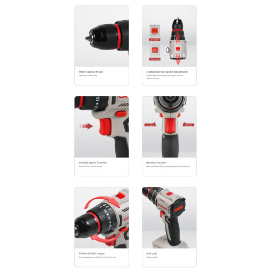 شنيور دقاق بطارية 10مم ظ. معدن 50ن 2 امبير 20 ف ش. بلاستيك 2 CT21145XMS