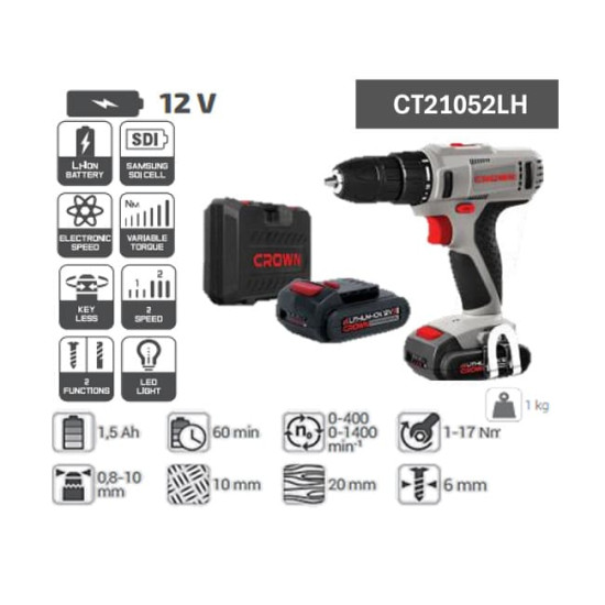 CT21052LH شنطة بلاستك LI-ion 1.5Ahشنيور2 بطارية12ف 10مم 17ن