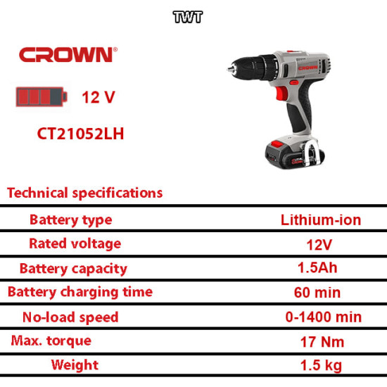 CT21052LH شنطة بلاستك LI-ion 1.5Ahشنيور2 بطارية12ف 10مم 17ن