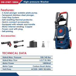 ماكينة غسيل 140 بار 420 ل/س 2200 واط  dw-lp407-1800a