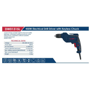 DW01315L شنيور 10 مم 450 و ى/ش ظرف اتوماتيك