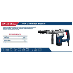 كيت شاكوش تكسير 1300 وات 7ك 2400 ض/د 20 جول DW15D-V2 MAX