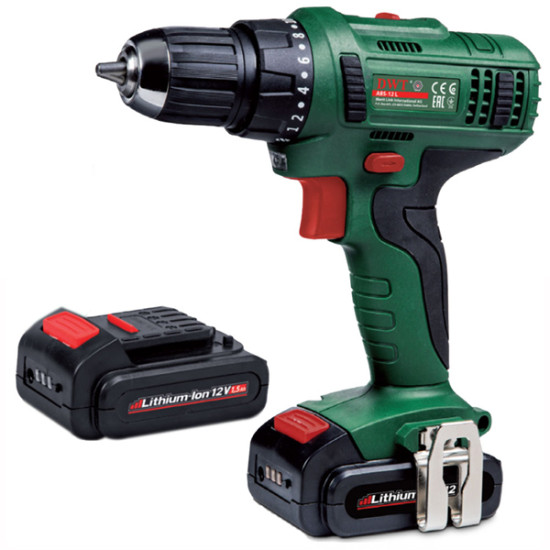 ABS-12L-2 شنيور بطارية12فولت10مم 2 بطارية 1.5امبير شنطةبلاست
